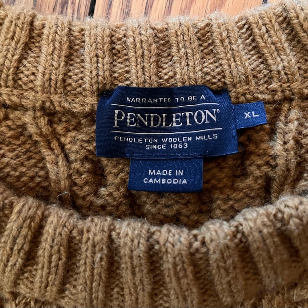 Pendleton Mustard Cable Knit Sweater - image 4
